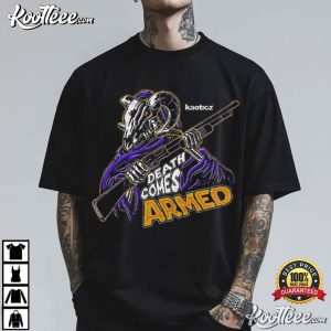 Death Comes Armed Grim Reaper Gun T Shirt (2)