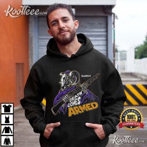Death Comes Armed Grim Reaper Gun T Shirt (3)