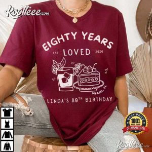 80th Birthday Club Eighty Years Custom Year T Shirt (1)