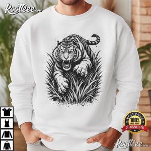 Pouncing Tiger Vintage Safari Nature Wildlife Apparel T Shirt (4)