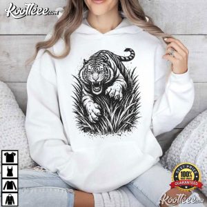 Pouncing Tiger Vintage Safari Nature Wildlife Apparel T Shirt (2)