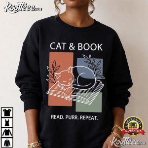 Cat And Book Sourdough Baker Cat Lover T Shirt (4)