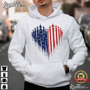 Patriotic 4th Of July American Flag Heart T Shirt (4)