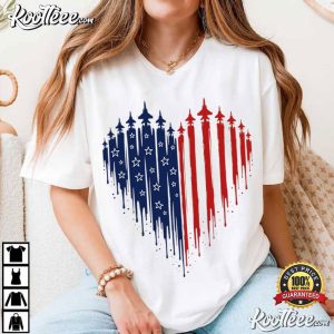 Patriotic 4th Of July American Flag Heart T Shirt (1)