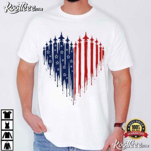 Patriotic 4th Of July American Flag Heart T Shirt (2)