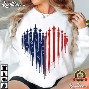 Patriotic 4th Of July American Flag Heart T Shirt (3)