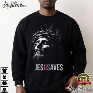 Jesus Saves American Flag Christian Faith Based Religious T Shirt (1)