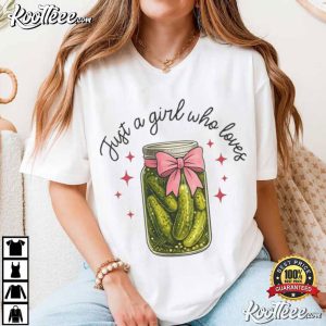 Just A Girl Who Loves Pickles Cute Coquette T Shirt (1)