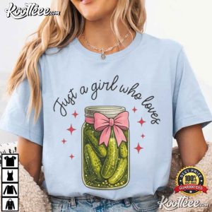 Just A Girl Who Loves Pickles Cute Coquette T Shirt (2)