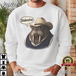 Diabetes Humor Western Funny Walrus Cowboy T Shirt (4)