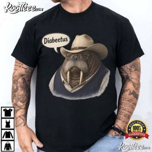 Diabetes Humor Western Funny Walrus Cowboy T Shirt (1)