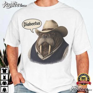 Diabetes Humor Western Funny Walrus Cowboy T Shirt (3)