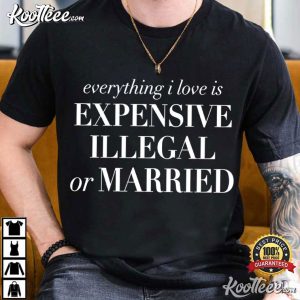 Everything I Love Is Expensive Illegal Or Married Sarcastic Statement T Shirt ( (3)