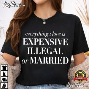 Everything I Love Is Expensive Illegal Or Married Sarcastic Statement T Shirt (