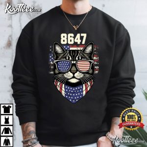 Anti Trump 86 47 Funny Cat USA Flag Sunglasses T Shirt (4)