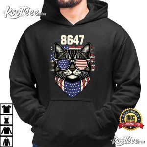 Anti Trump 86 47 Funny Cat USA Flag Sunglasses T Shirt (1)
