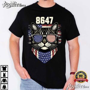 Anti Trump 86 47 Funny Cat USA Flag Sunglasses T Shirt (2)
