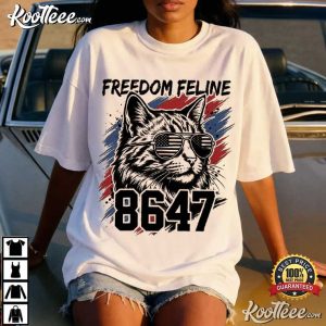 Cat Sunglasses Patriotic 86 47 Funny USA Flag Patriotic 4th July T Shirt (2)