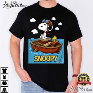 Snoopy Rowboat Peanuts Cartoon Graphic T Shirt (1)