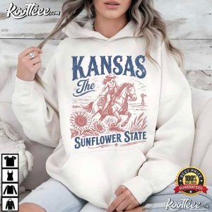 Kansas Sunflower State Vintage Western Cowgirl Horse T Shirt (4)