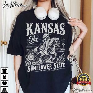 Kansas Sunflower State Vintage Western Cowgirl Horse T Shirt (1)