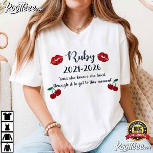 Cherries School Leavers Kiss Marks Personalised T Shirt (1)