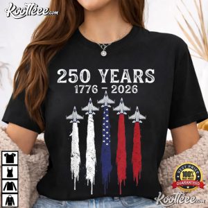 USA 250 Years Patriotic Jet Fighter Independence Day T Shirt (4)