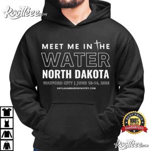 Meet Me In The Water North Dakota Retro Camp Lake Typography T Shirt (1)