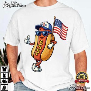 American Hot Dog 4th Of July USA Flag T Shirt (1)