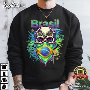 Brazil Flag Sugar Skull Brasil Soccer Fan T Shirt (3)