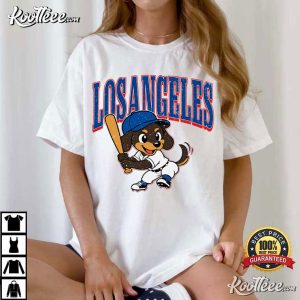 Los Angeles Baseball Dachshund Vintage Game Day T Shirt (1)