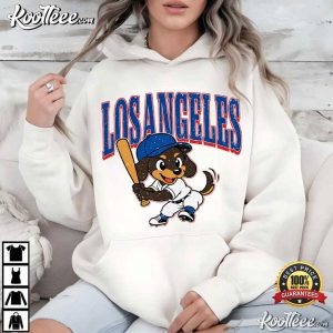 Los Angeles Baseball Dachshund Vintage Game Day T Shirt (2)