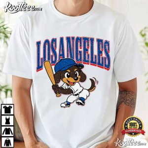 Los Angeles Baseball Dachshund Vintage Game Day T Shirt (3)