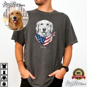 Pet Portrait Patriotic Dog Custom 4th Of July T Shirt (2)