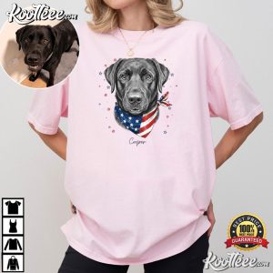 Pet Portrait Patriotic Dog Custom 4th Of July T Shirt (3)