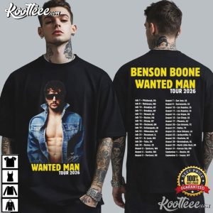 Benson Boone Wanted Man Tour 2026 Concert Tour T Shirt (4)