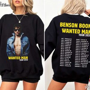 Benson Boone Wanted Man Tour 2026 Concert Tour T-Shirt Benson Boone Wanted Man Tour 2026 Concert Tour T Shirt (2)