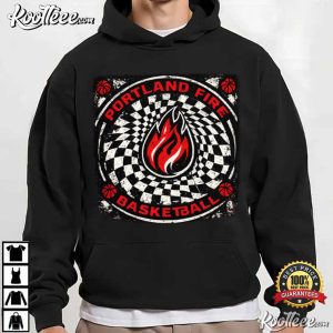 WNBA Portland Fire Logo Spiral Checkered Background T Shirt (3)