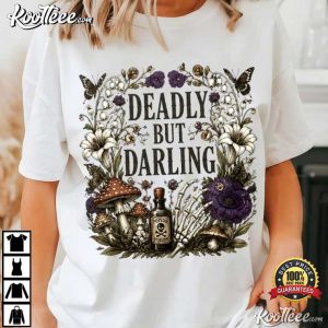 Deadly But Darling Botanical Skull Funny T Shirt (1)