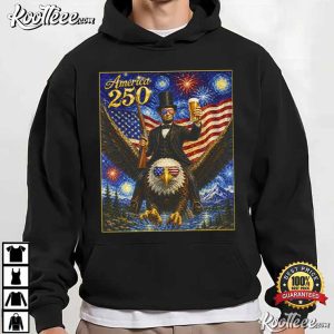 America 250 4th Of July Abraham Lincoln Flying Bald Eagle T Shirt (2)