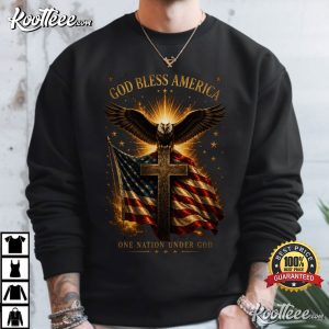 God Bless America Eagle Cross American Flag Faith Freedom T Shirt (4)