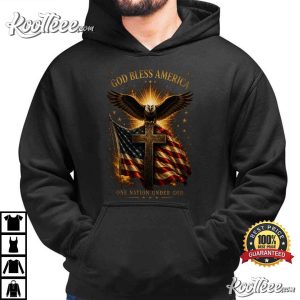 God Bless America Eagle Cross American Flag Faith Freedom T Shirt (2)