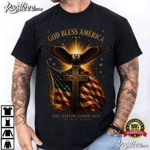 God Bless America Eagle Cross American Flag Faith Freedom T Shirt (3)