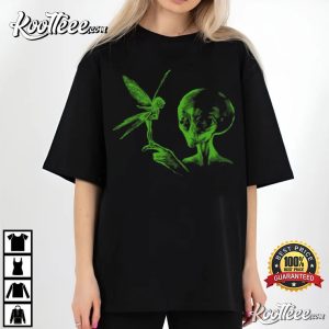 Green Alien Fairy Surreal Trippy Festival T Shirt (4)