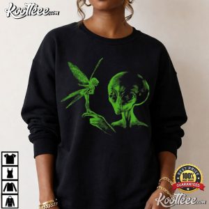 Green Alien Fairy Surreal Trippy Festival T Shirt (1)