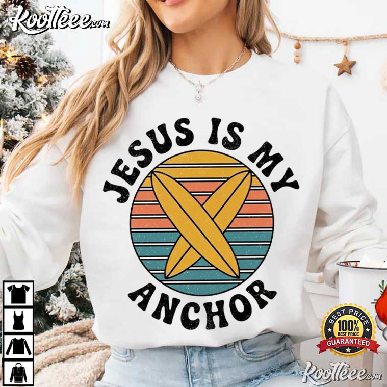 Jesus Is My Anchor Retro Christian Beach Religious T-Shirt Jesus Is My Anchor Retro Christian Beach Religious T-Shirt