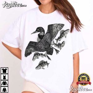 Loon Boxy Perch Bird T Shirt (2)