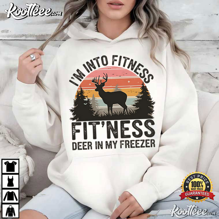 Deer In Freezer Retro Sunset Funny Hunting T-Shirt Deer In Freezer Retro Sunset Funny Hunting T-Shirt