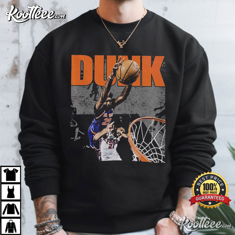 Mitchell Robinson Dunk Joel Embiid Vintage Basketball T-Shirt Mitchell Robinson Dunk Joel Embiid Vintage Basketball T-Shirt
