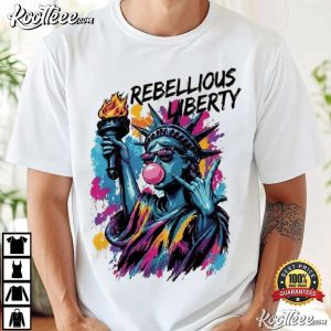 Statue Of Liberty Blowing Bubble Gum 4th Of July Patriotic T Shirt (4)